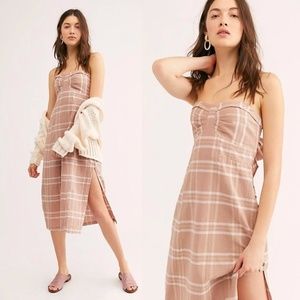 NWT Free People Life Like This Strapless Dress Cotton
